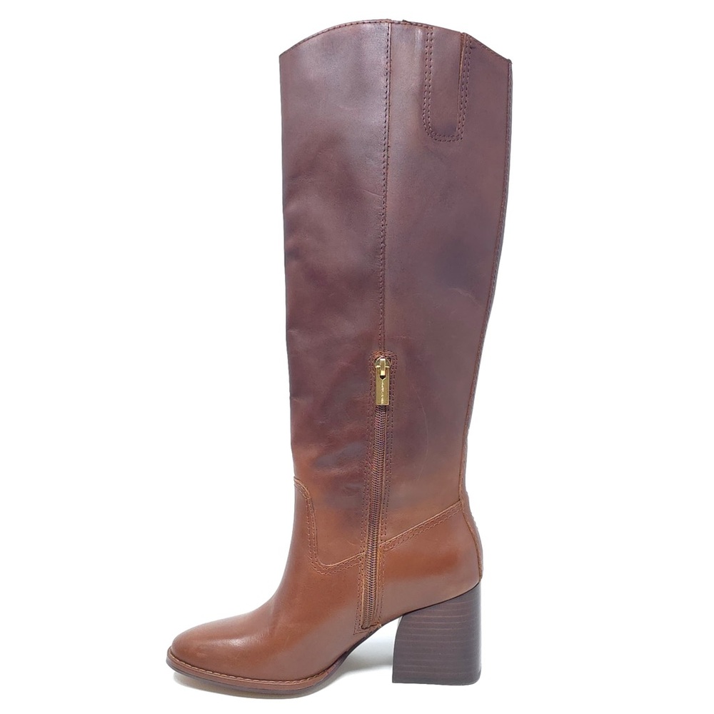 Vince Camuto Boots Leila Brown Leather Block Heel Knee High Size 6M - Picture 5 of 12